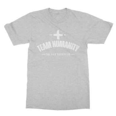 you + me = team humanity men's t-shirt