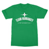 you + me = team humanity men's t-shirt