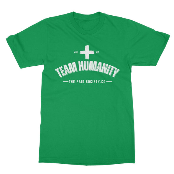 you + me = team humanity men's t-shirt