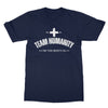 you + me = team humanity men's t-shirt