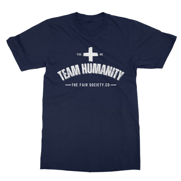 you + me = team humanity men's t-shirt
