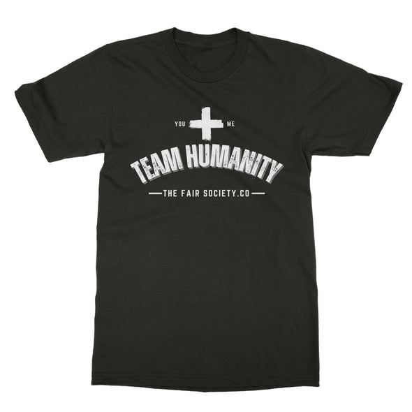 you + me = team humanity men's t-shirt