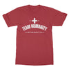 you + me = team humanity men's t-shirt