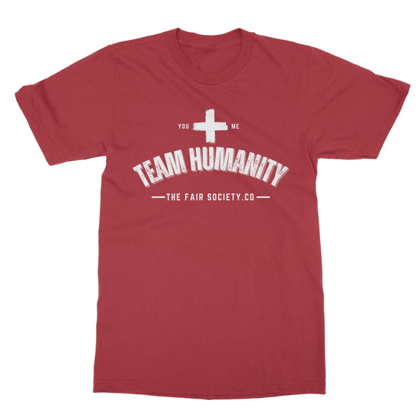 you + me = team humanity men's t-shirt