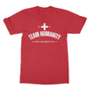 you + me = team humanity men's t-shirt