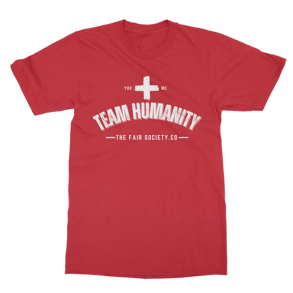 you + me = team humanity men's t-shirt