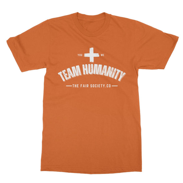 you + me = team humanity men's t-shirt
