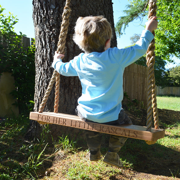 personalised wooden swing